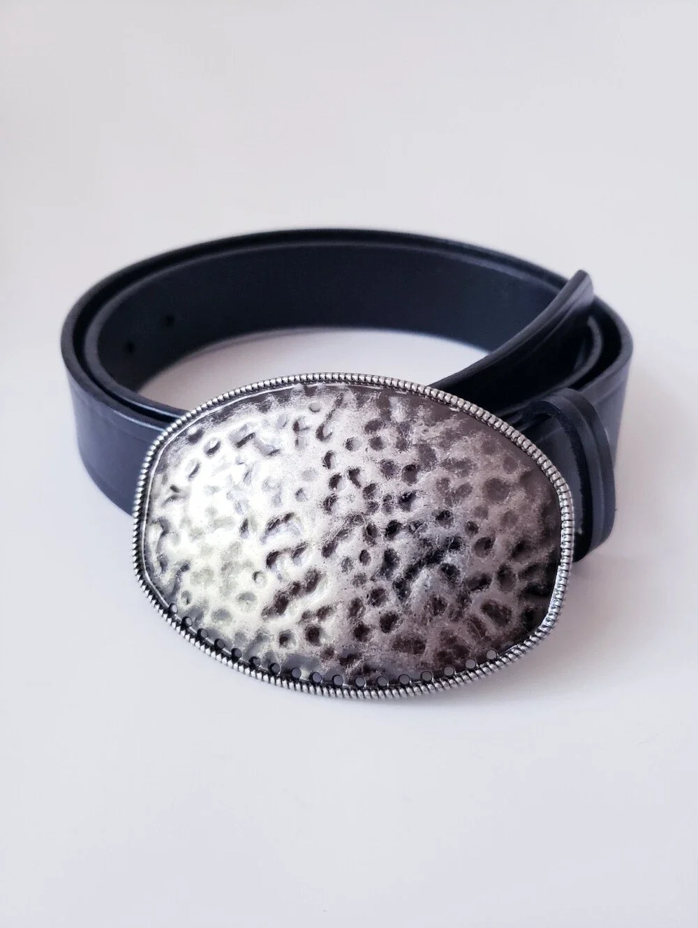 Vintage Meg and Cait Black Leather Belt